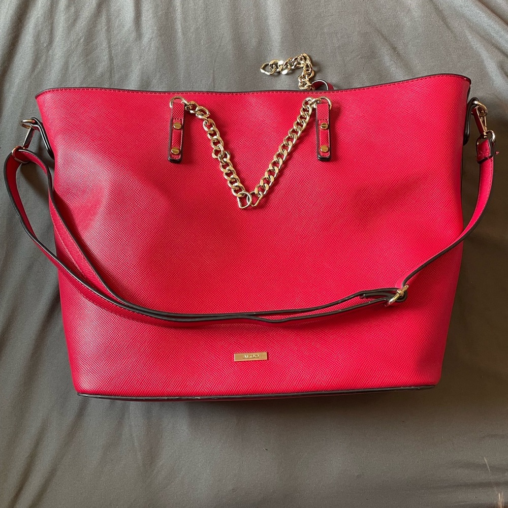Aldo Elegant Red Tote Bag
